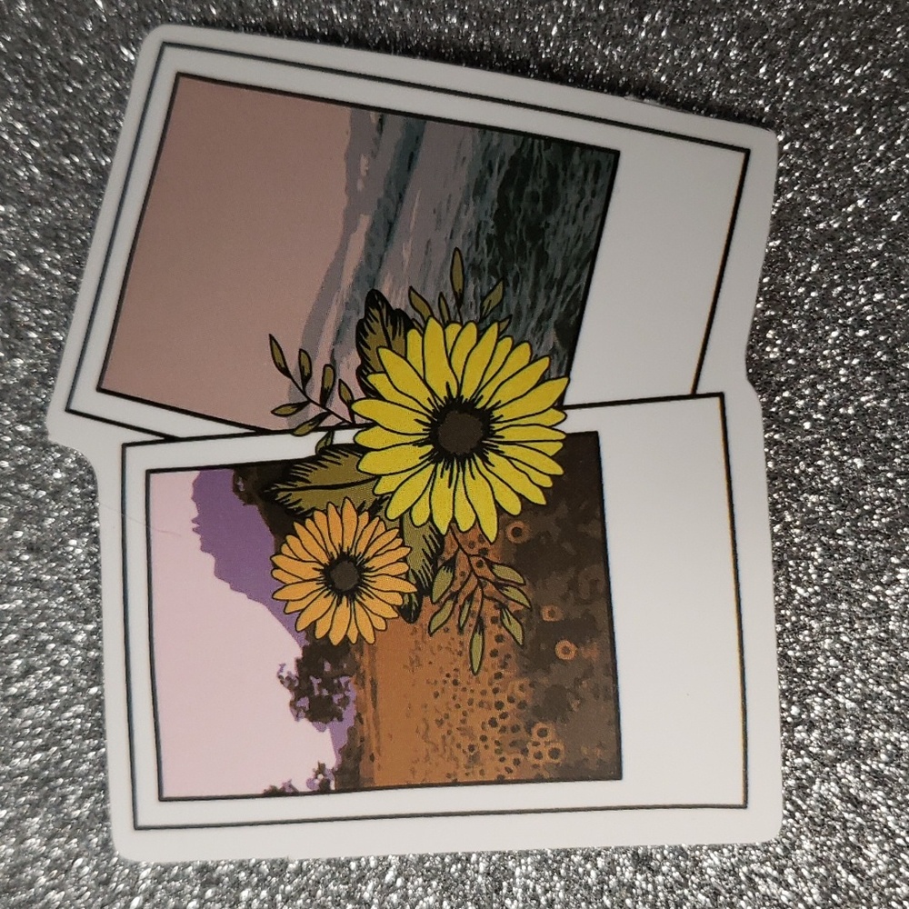 NATURE FLOWER WATERPOOF Sticker Sunflower Polaroid